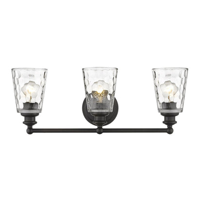 9" Black And Clear Metal and Glass Vanity Flush Mounted Sconce HomeRoots