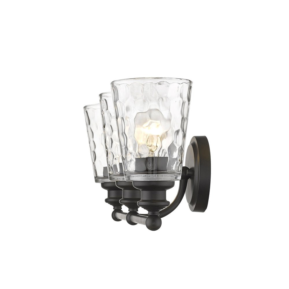 9" Black And Clear Metal and Glass Vanity Flush Mounted Sconce HomeRoots