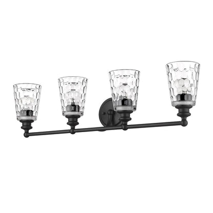 9" Black And Clear Metal and Glass Vanity Flush Mounted Sconce HomeRoots