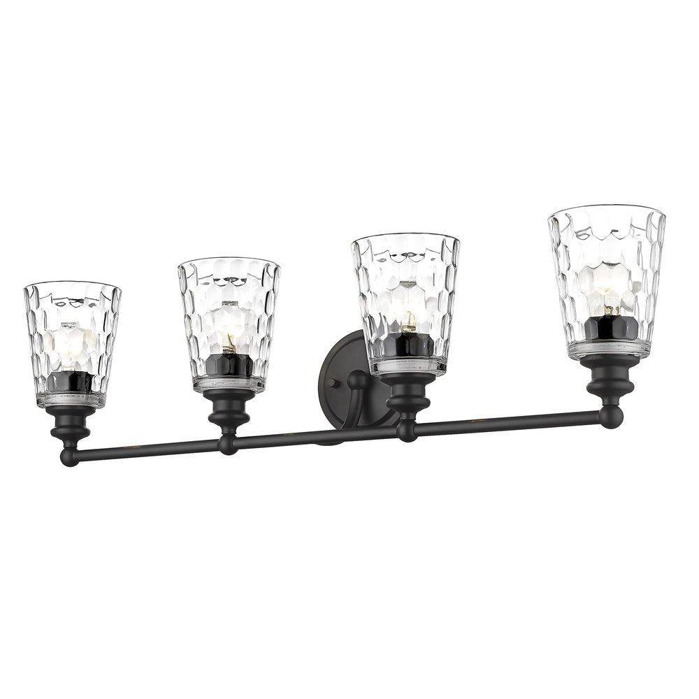 9" Black And Clear Metal and Glass Vanity Flush Mounted Sconce HomeRoots