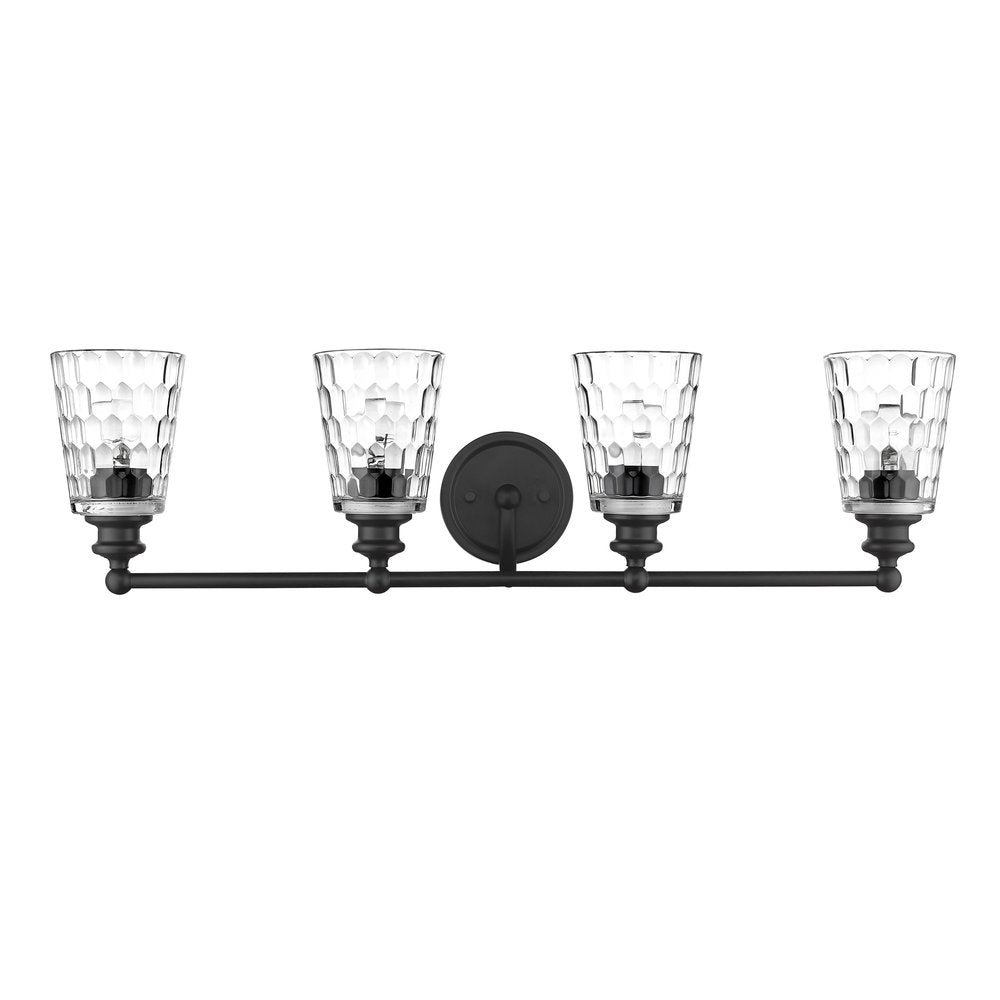 9" Black And Clear Metal and Glass Vanity Flush Mounted Sconce HomeRoots