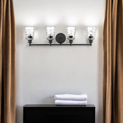 Mae 4-Light Matte Black Vanity HomeRoots