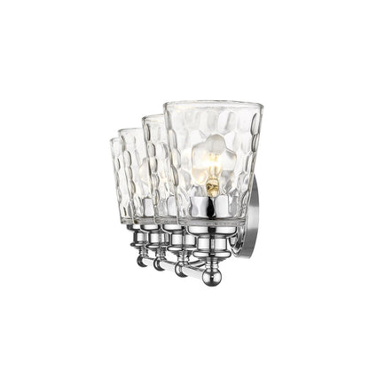 9" Silver And Clear Metal and Glass Vanity Flush Mounted Sconce HomeRoots