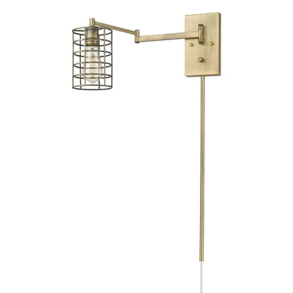 Industrial Gold Metal Wall Sconce HomeRoots