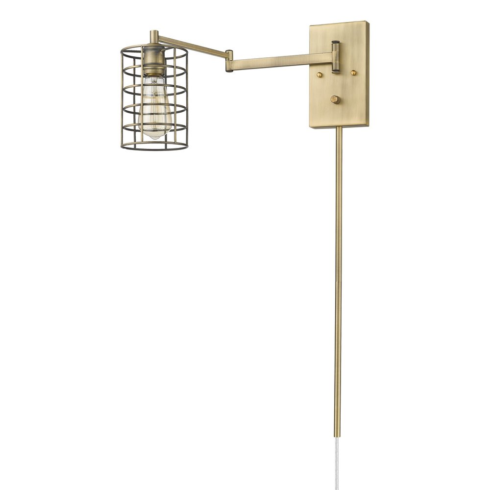 Industrial Gold Metal Wall Sconce — view 1