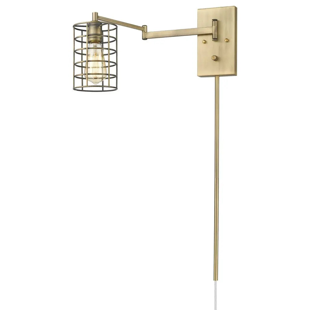 Industrial Gold Metal Wall Sconce HomeRoots