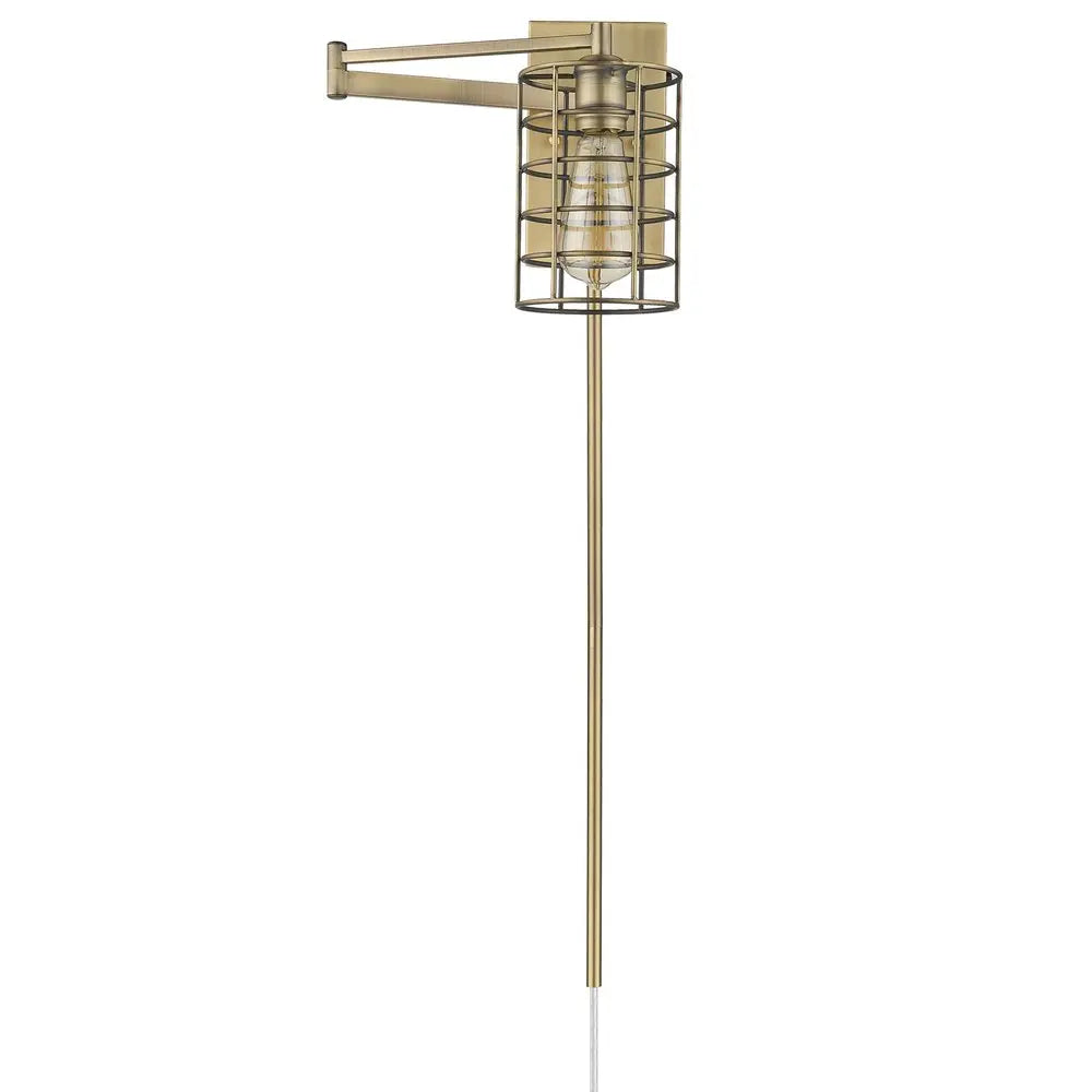 Industrial Gold Metal Wall Sconce HomeRoots