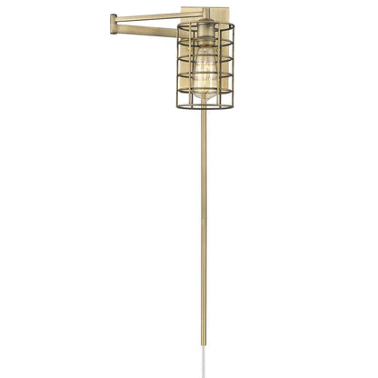 Industrial Gold Metal Wall Sconce HomeRoots