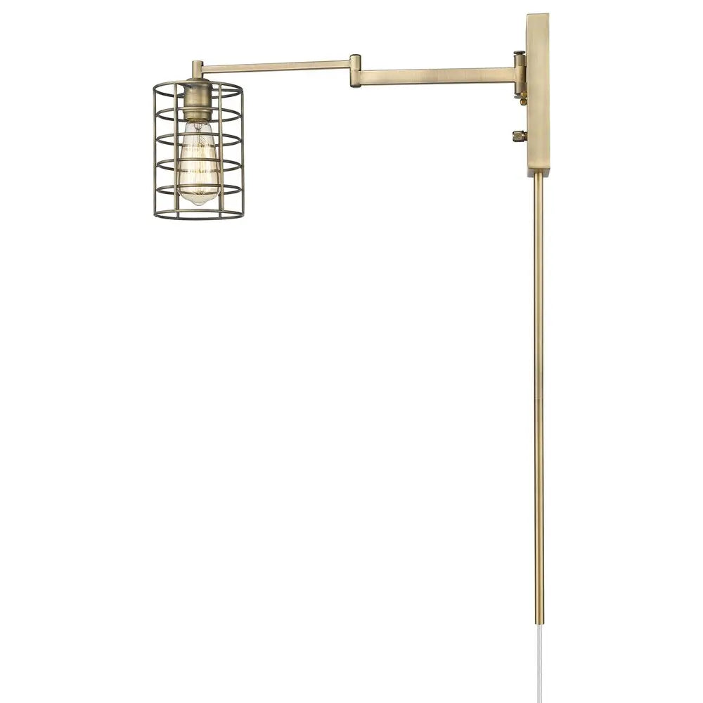 Industrial Gold Metal Wall Sconce HomeRoots