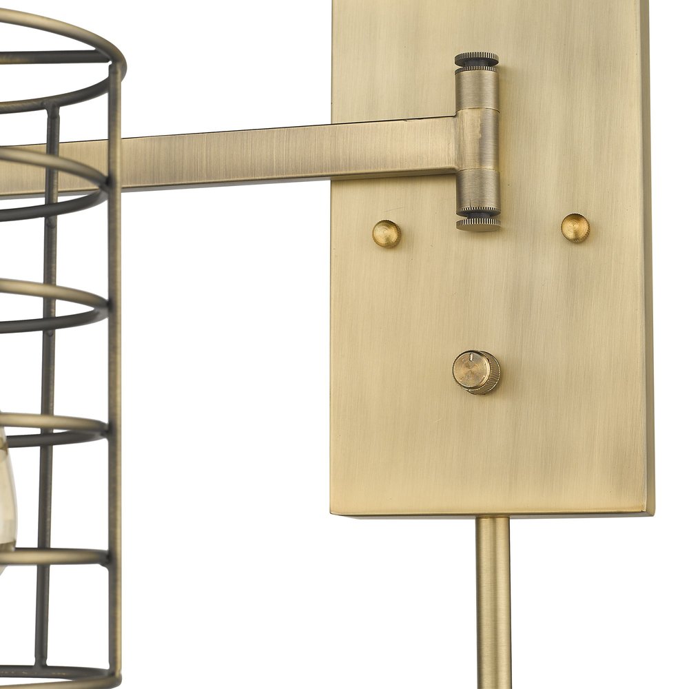 Industrial Gold Metal Wall Sconce — view 6