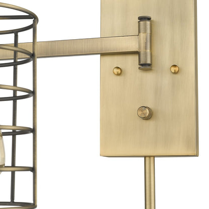 Industrial Gold Metal Wall Sconce HomeRoots