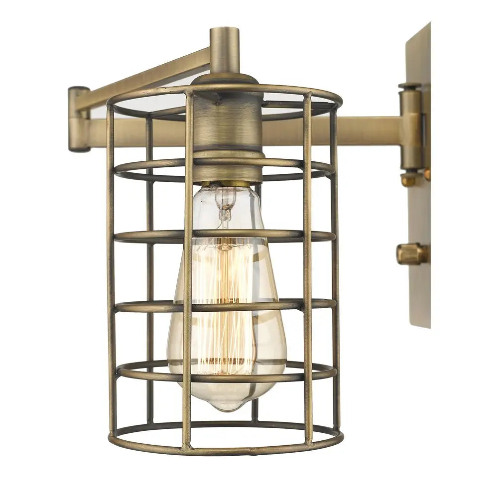 Industrial Gold Metal Wall Sconce HomeRoots