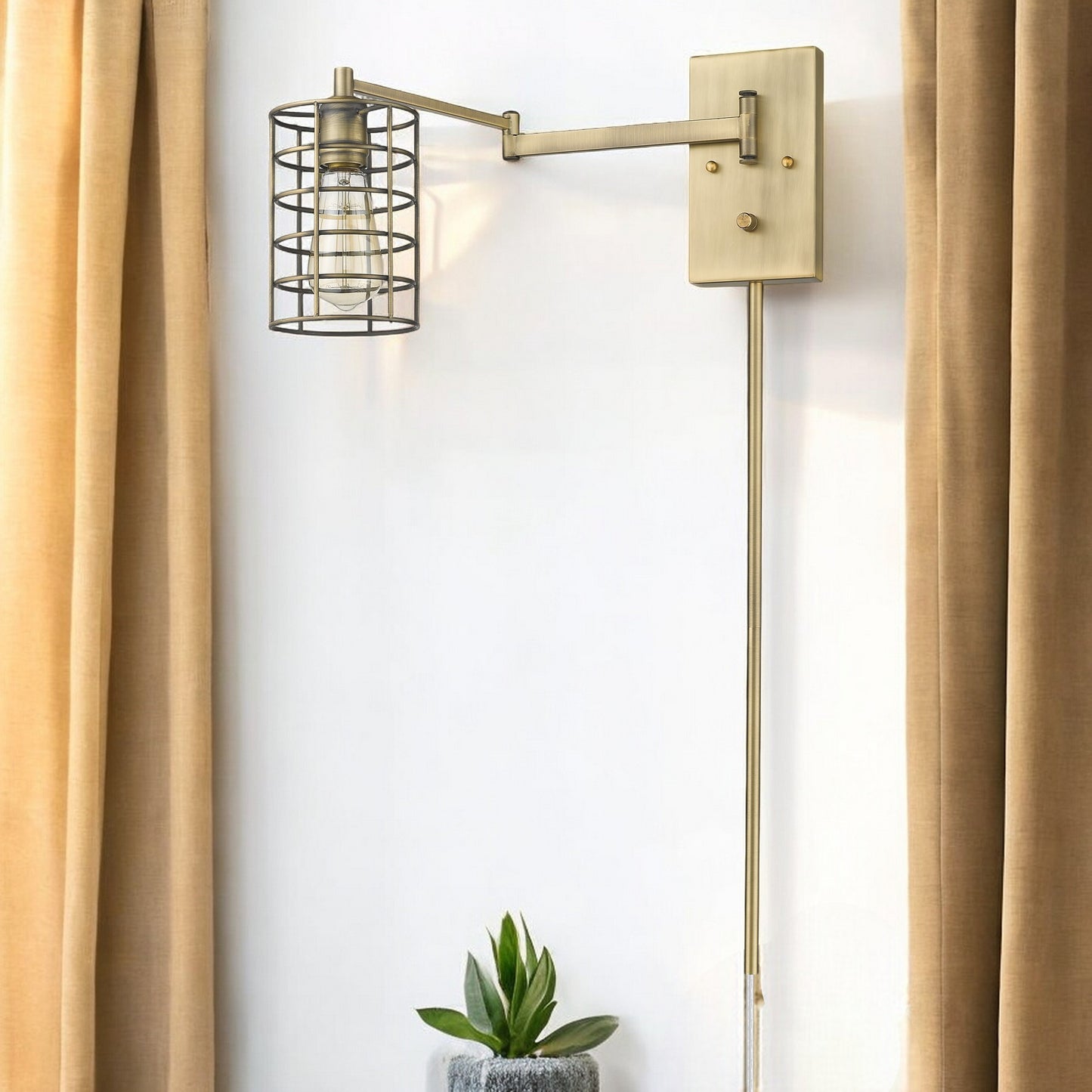 Industrial Gold Metal Wall Sconce