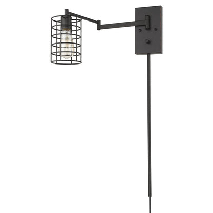 Industrial Bronze Metal Wall Sconce HomeRoots