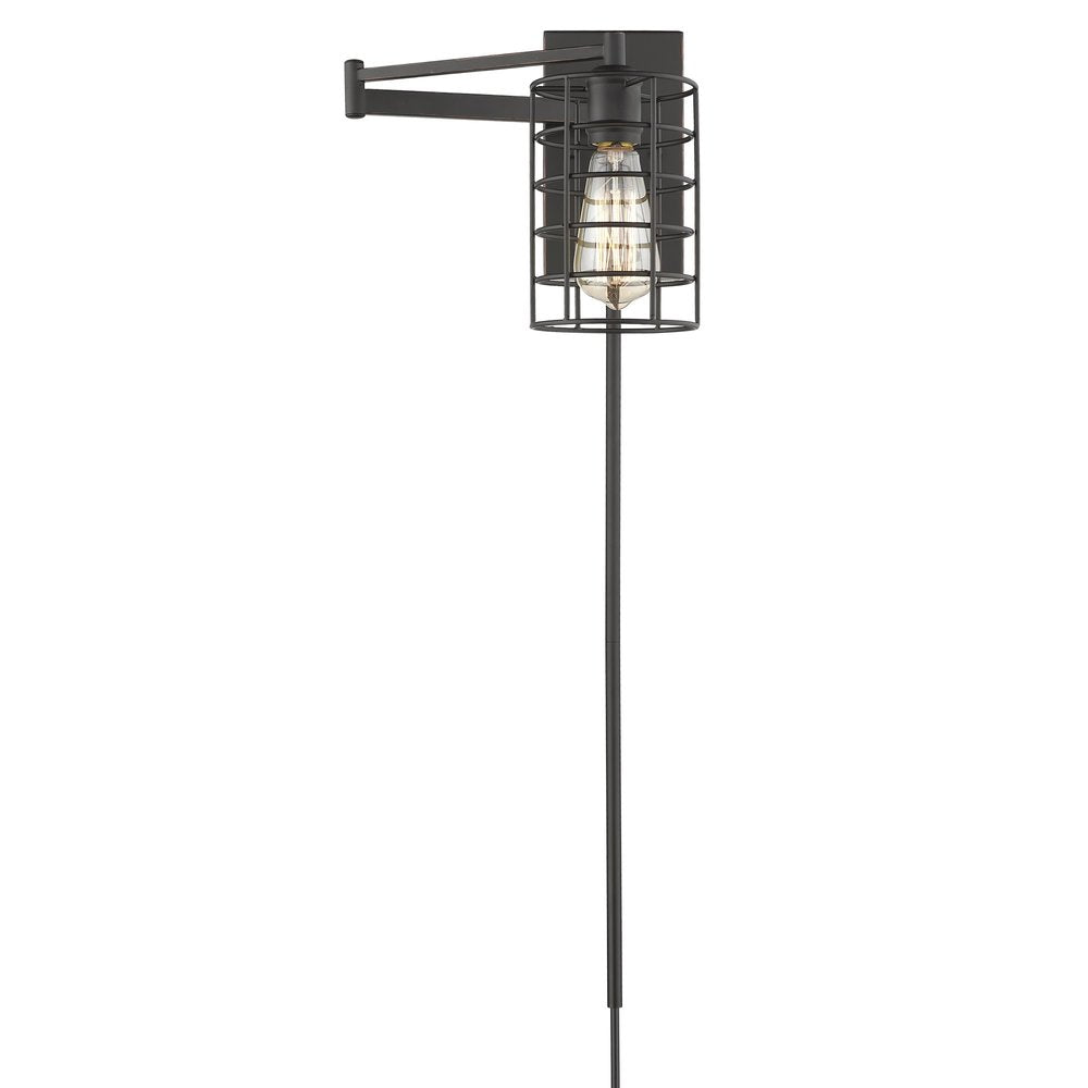 Industrial Bronze Metal Wall Sconce HomeRoots