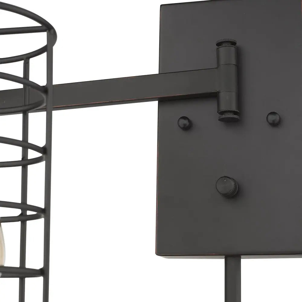 Industrial Bronze Metal Wall Sconce HomeRoots