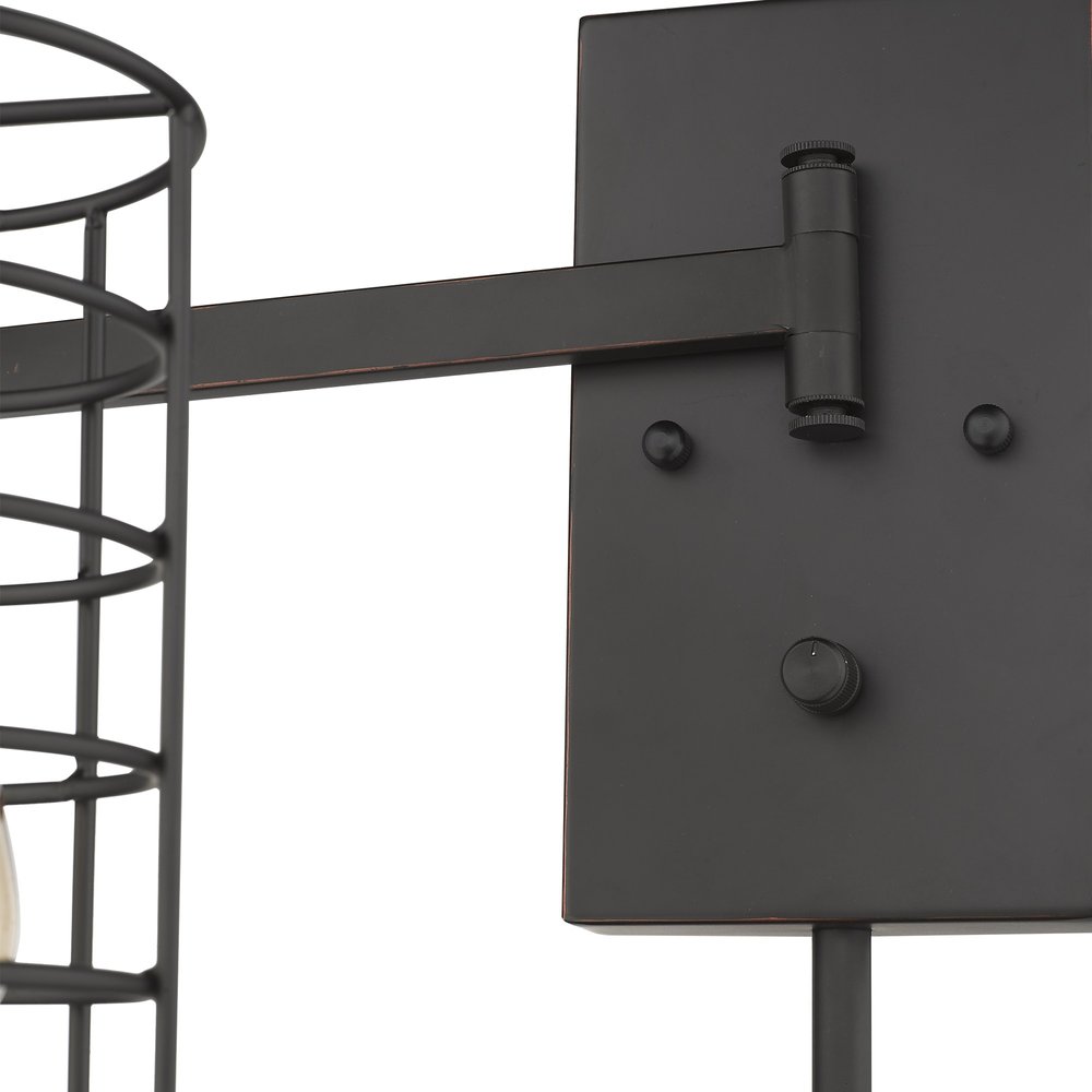 Industrial Bronze Metal Wall Sconce HomeRoots