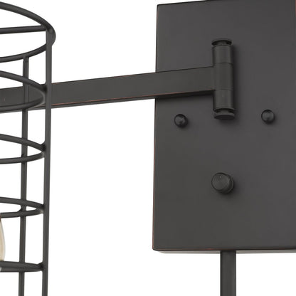 Industrial Bronze Metal Wall Sconce HomeRoots
