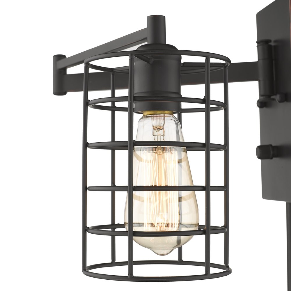 Industrial Bronze Metal Wall Sconce — view 7