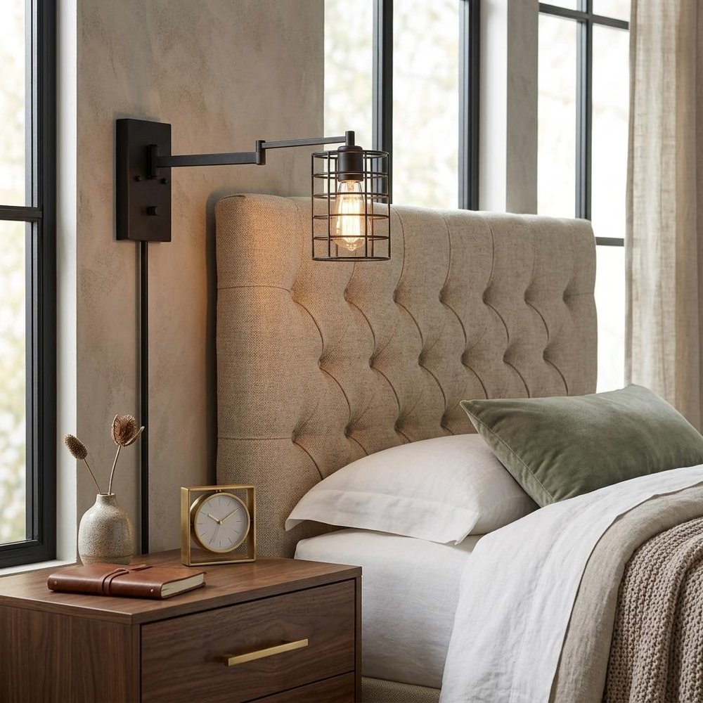 Industrial Bronze Metal Wall Sconce HomeRoots