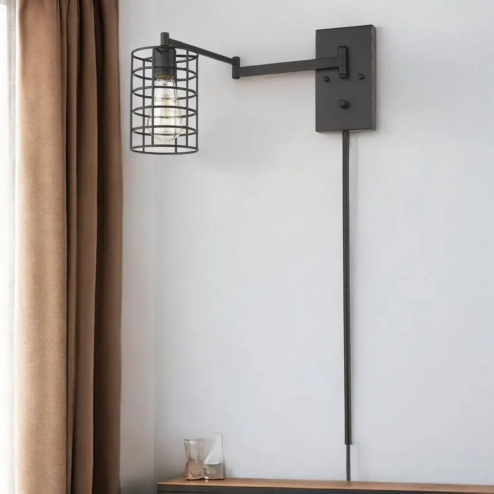 Industrial Bronze Metal Wall Sconce HomeRoots