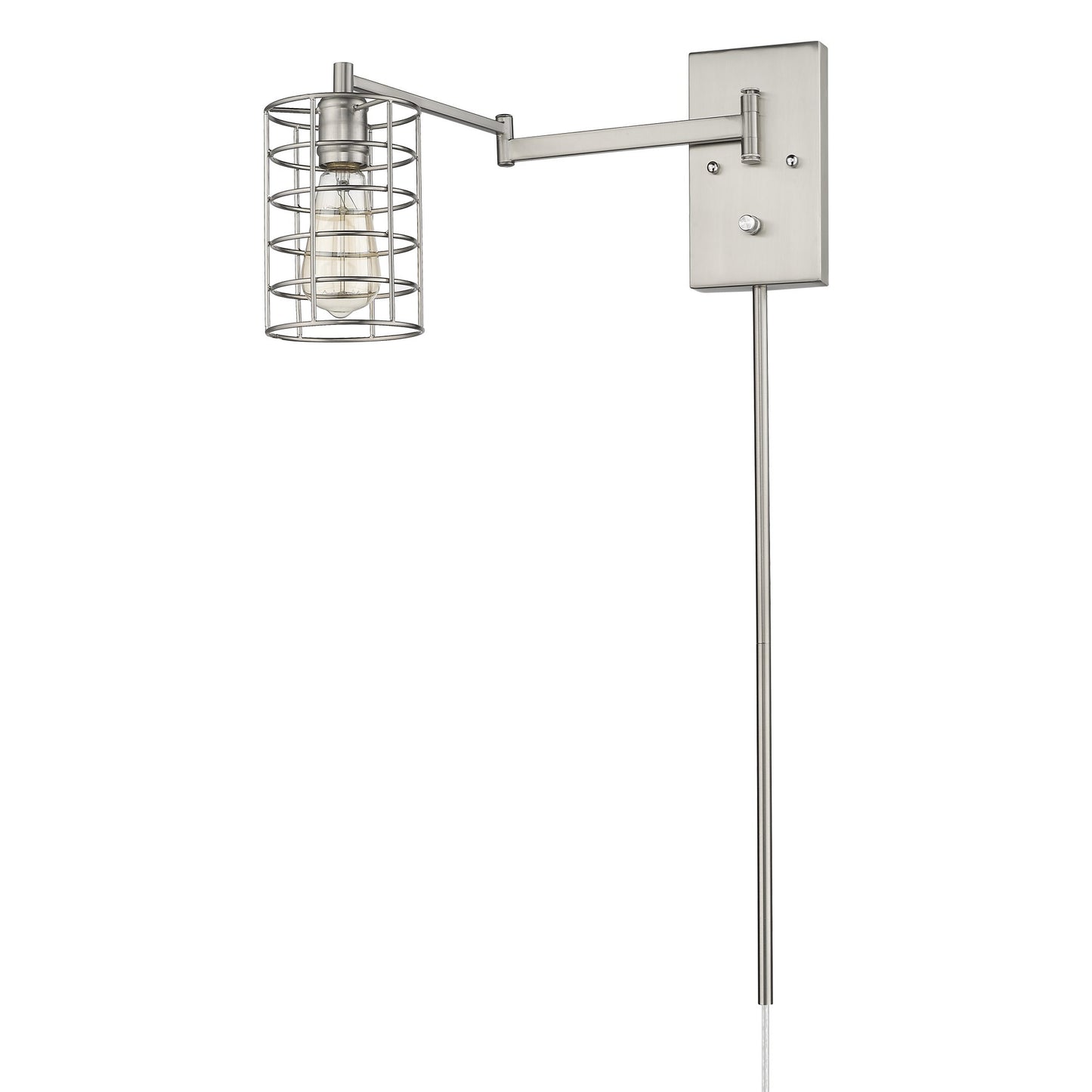 Industrial Silver Metal Wall Sconce