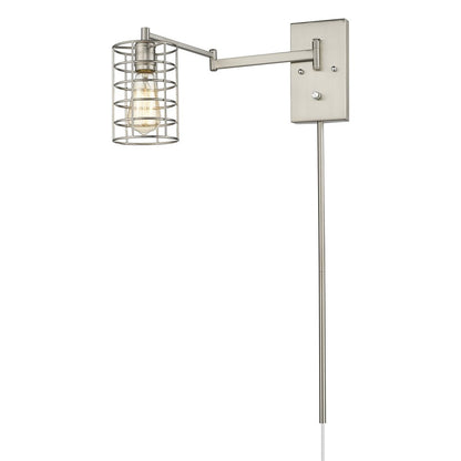Industrial Silver Metal Wall Sconce HomeRoots