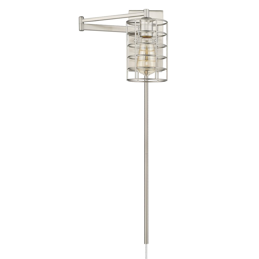 Industrial Silver Metal Wall Sconce HomeRoots