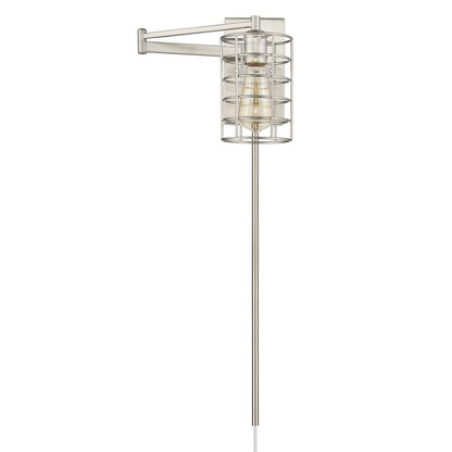Industrial Silver Metal Wall Sconce HomeRoots