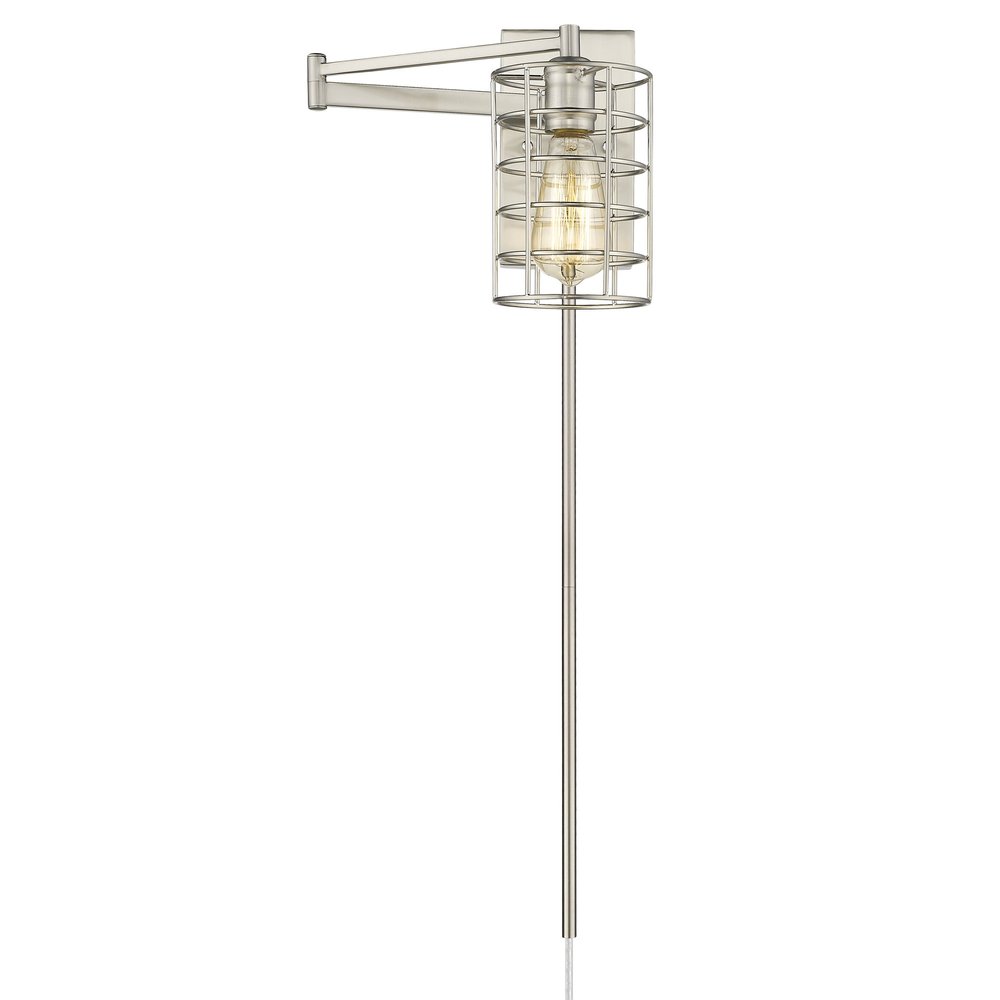 Industrial Silver Metal Wall Sconce HomeRoots