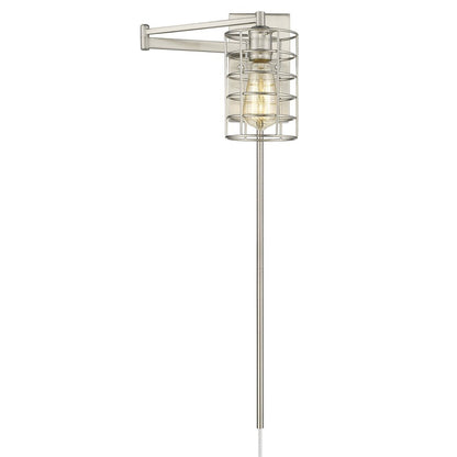 Industrial Silver Metal Wall Sconce HomeRoots