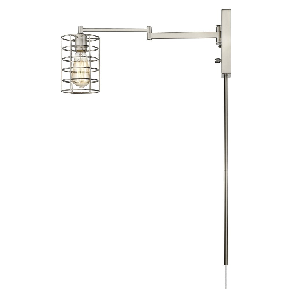Industrial Silver Metal Wall Sconce HomeRoots