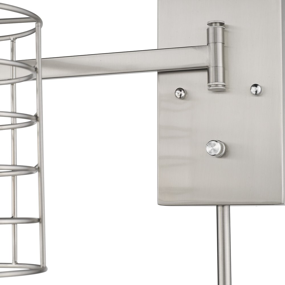Industrial Silver Metal Wall Sconce HomeRoots