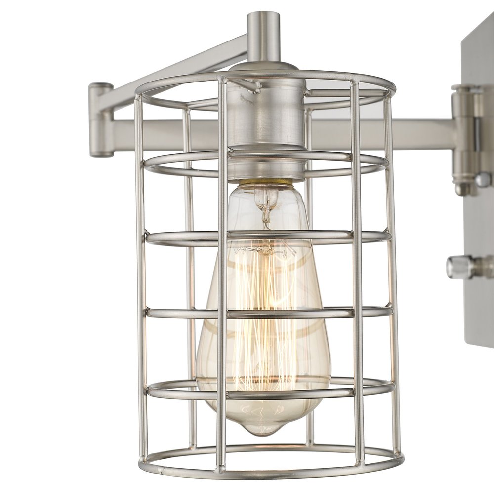 Industrial Silver Metal Wall Sconce HomeRoots