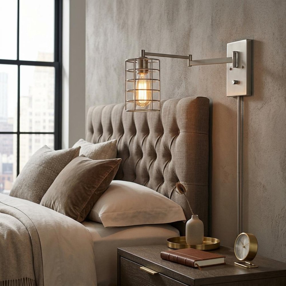 Industrial Silver Metal Wall Sconce HomeRoots