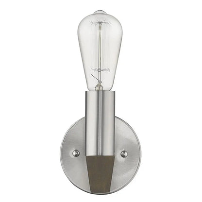 Silver Metal and Wood Wall Sconce HomeRoots