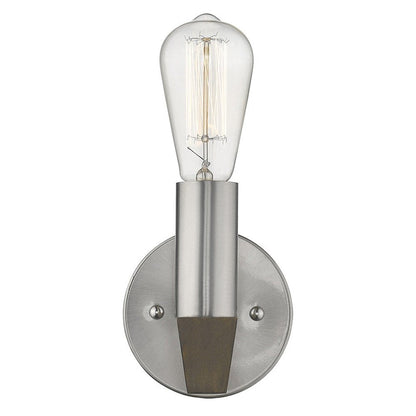 Silver Metal and Wood Wall Sconce HomeRoots