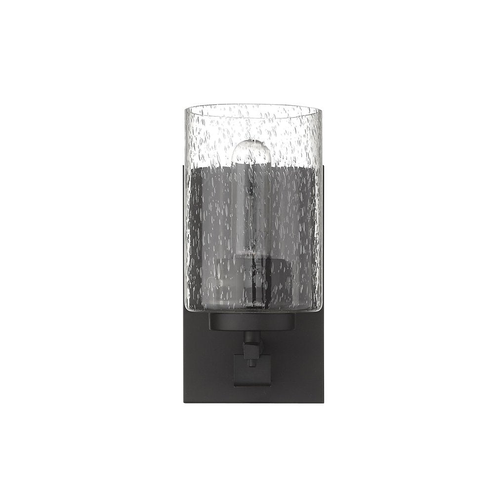 Bronze Metal and Textured Glass Wall Sconce — view 3