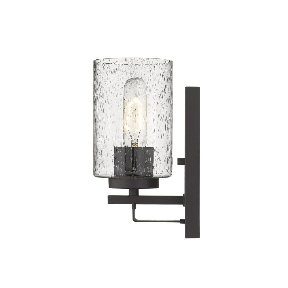 Bronze Metal and Textured Glass Wall Sconce — view 5