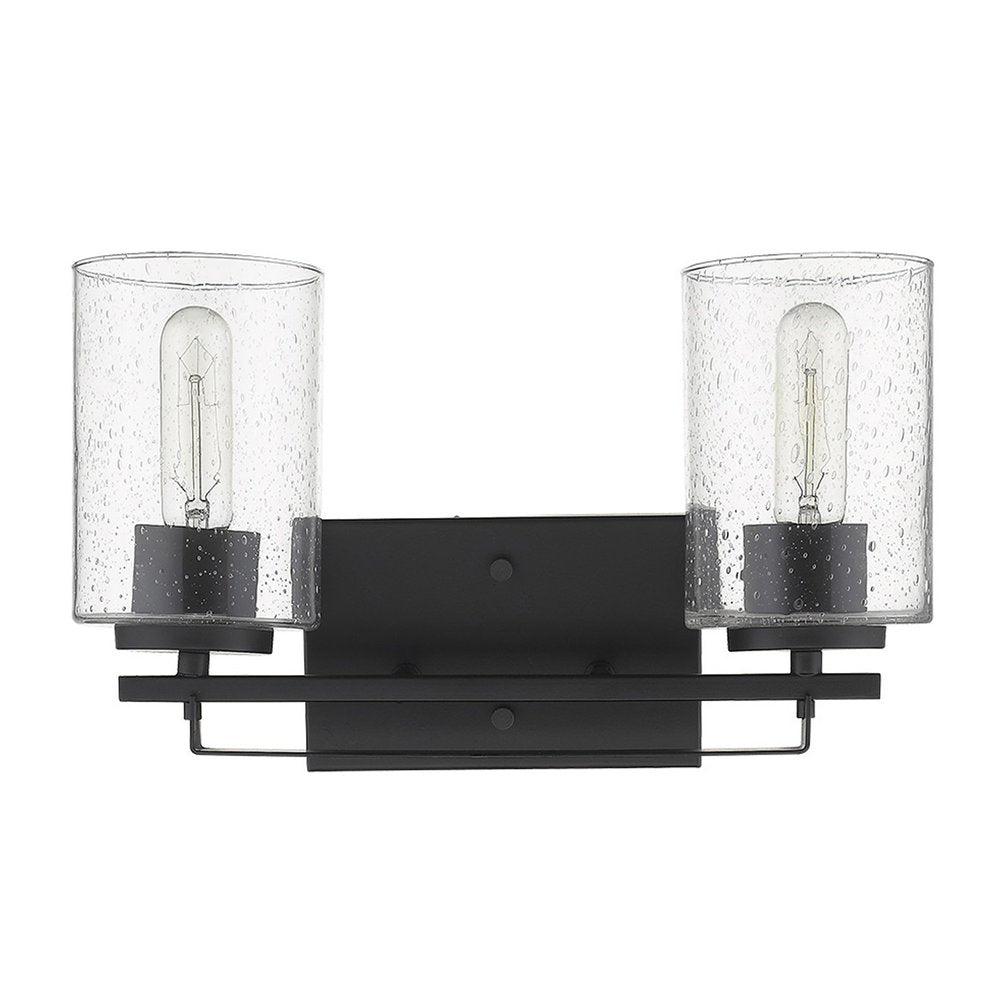 10" Black And Clear Metal Vanity Flush Mounted Sconce HomeRoots