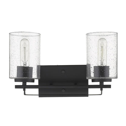 10" Black And Clear Metal Vanity Flush Mounted Sconce HomeRoots