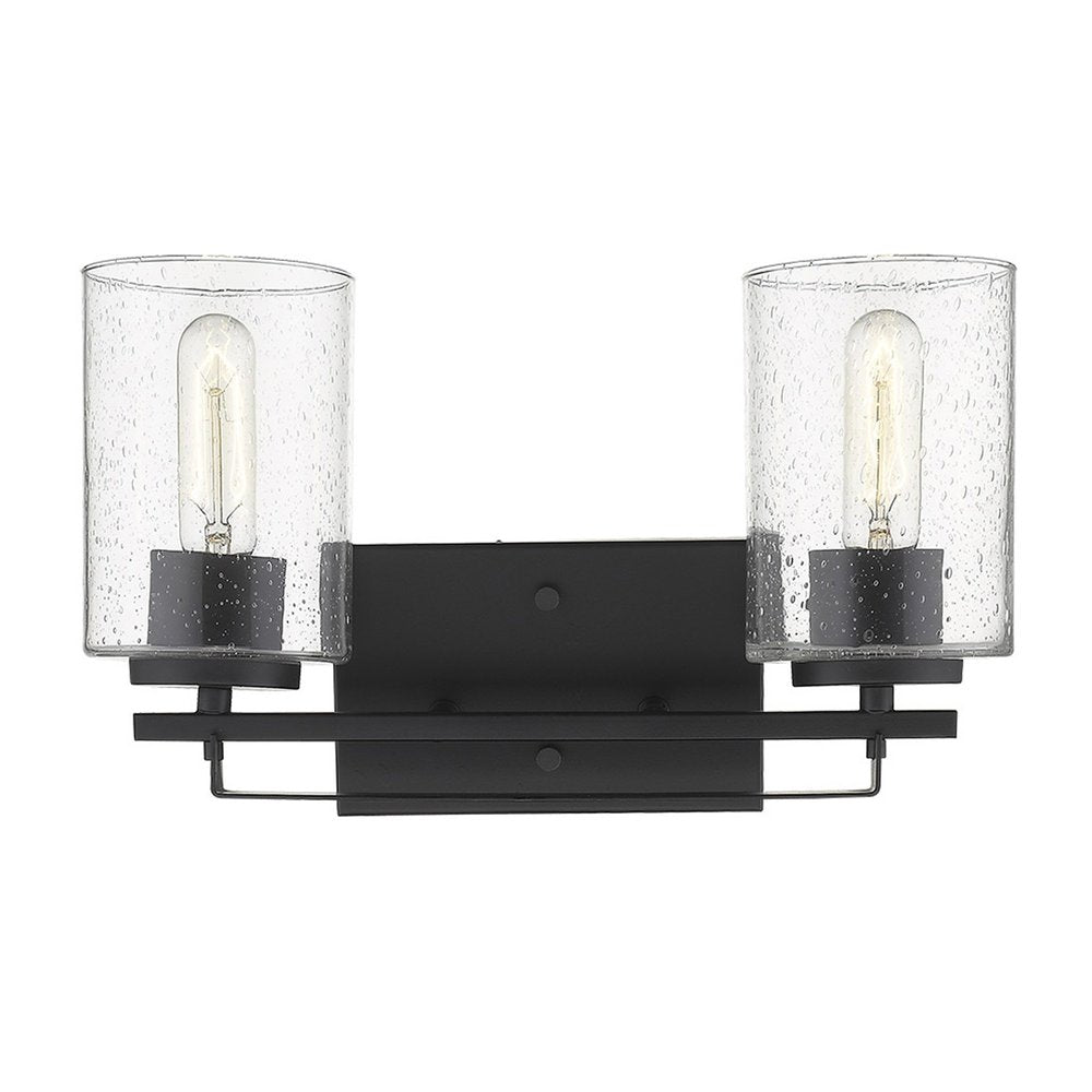 10" Black And Clear Metal Vanity Flush Mounted Sconce HomeRoots