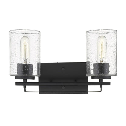 10" Black And Clear Metal Vanity Flush Mounted Sconce HomeRoots