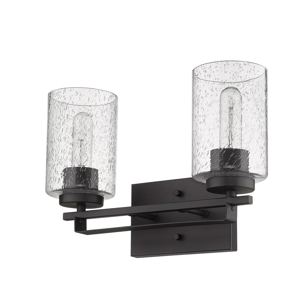 10" Black And Clear Metal Vanity Flush Mounted Sconce HomeRoots