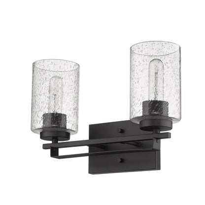 10" Black And Clear Metal Vanity Flush Mounted Sconce HomeRoots