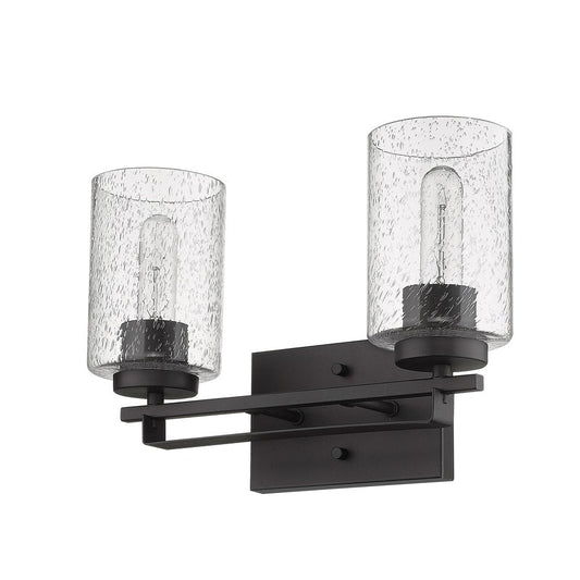 10" Black And Clear Metal Vanity Flush Mounted Sconce