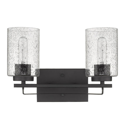 10" Black And Clear Metal Vanity Flush Mounted Sconce HomeRoots
