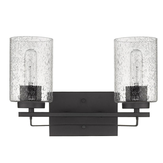 10" Black And Clear Metal Vanity Flush Mounted Sconce HomeRoots