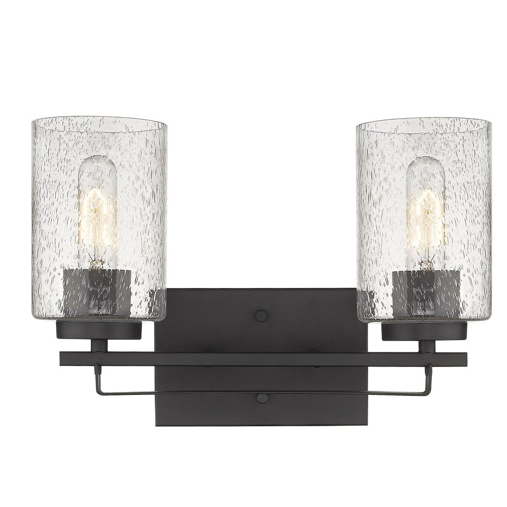 10" Black And Clear Metal Vanity Flush Mounted Sconce HomeRoots