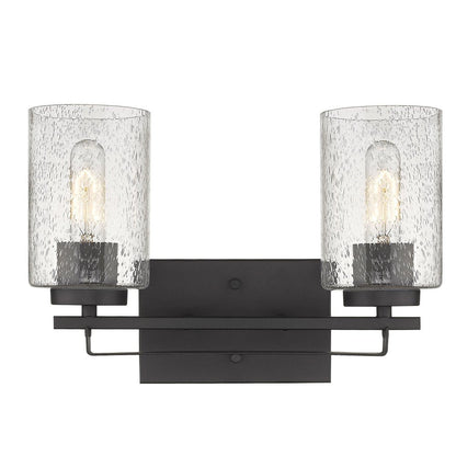 10" Black And Clear Metal Vanity Flush Mounted Sconce HomeRoots